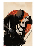 Black Panther: The Most Dangerous Man Alive 526: Black Panther Holding Lady Bullseye Prints by Francesco Francavilla