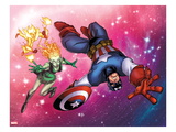 Captain America & The Korvac Saga 2: Captain America ,Firelord, and Nikki in Space Art by Craig Rousseau