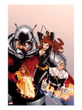 Onslaught Unleashed 2 Cover: Black Widow, Gravity, Firestar, and Ant-Man Running Art by Humberto Ramos