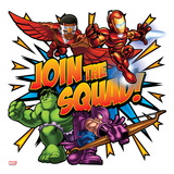 Marvel Super Hero Squad: Join the Squad! Falcon, Iron Man, Hulk, and Hawkeye Posing Print