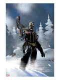 Uncanny X-Force 5: Deathlok Standing with a Gun in the Snow Poster by Esad Ribic