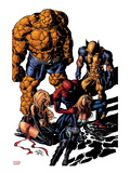 New Avengers 13 Cover: Mockingbird, Wolverine, Ms. Marvel, Spider-Man, and Thing Prints by Mike Deodato Jr.
