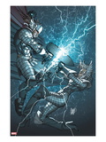 X-Men: To Serve and Protect 3 Cover: Storm and Thor Fighting Prints by Giuseppe Camuncoli