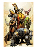 Astonishing X-Men 38 Cover: Storm, Beast, Colossus, Kitty Pryde, Lockheed, and Agent Abigail Brand Posters by Salvador Larroca