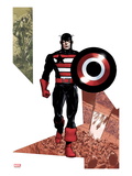 Captain America Corps 3 Cover: Captain America Walking with his Shield Prints by Phil Jimenez