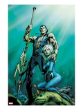 Fantastic Four 585 Cover: Namor and Invisible Woman Posing Posters by Alan Davis