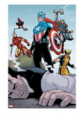 Heroic Age: One Month to Live 5: Captain America, Wolverine, Iron Man, Thor, and Spider-Man Print by Jamie McKelvie