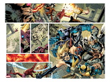 Avengers 12.1 Cover: Panels with Ms. Marvel, Wolverine, Beast, Thor, and Moon Knight Prints by Bryan Hitch