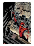 Marvel Adventures Spider-Man 5 Cover: Spider-Man Swinging from a Tall Building Prints by Patrick Scherberger