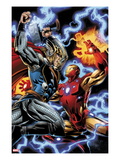 Iron Man/Thor 3: Thor and Iron Man Fighting Posters by Scot Eaton