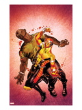 Shadowland: Power Man 2 Cover: Power Man and Luke Cage Fighting Print by Mike Perkins