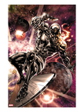 Silver Surfer 2: Silver Surfer Riding His Silver Surf Space Print by Harvey Tolibao