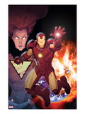 Iron Age: Alpha 1 Cover: Iron Man in front of a Planetary Explosion Poster by Ariel Olivetti