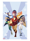 Iron Age: Omega #1 Cover: Iron Man, Iron Fist, Dazzler, Cyclops, Captain Britain and Others Kunst af Ariel Olivetti Iron Age: Omega #1 Cover: Iron Man, Iron Fist, Dazzler, Cyclops, Captain Britain and Others Kunst af Ariel Olivetti