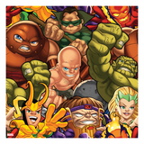 Marvel Super Hero Squad: Juggernaut, Mole Man, Dormammu, Abomination, Loki, and Enchantress Posing Poster