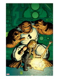 Fear Itself: The Fearless 5 Cover: Valkyrie and Thing Crouching Around an Object Prints by Arthur Adams