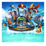 Marvel Super Hero Squad: Invisible Woman, Iron Man, Falcon, Hulk, Spider-Man, Thor, and Wolverine Posters