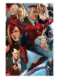 The Amazing Spider-Man 645 Cover: Spider-Man, Black Cat, J. Jonah Jameson, and Mary Jane Watson Prints by Marko Djurdjevic