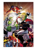 Avengers 6 Cover: Thor and Hulk Fighting Poster von John Romita Jr.