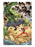 Incredible Hulks 613: Hulk and Red She-Hulk Fighting Prints by Tom Raney