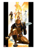 Ultimate X-Men 1 Cover: Wolverine, Kitty Pryde, Human Torch, and Iceman Posters by Kaare Andrews