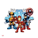 Marvel Super Hero Squad Badge: Iron Man, Captain America, and Wolverine Posing Posters