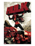 Hulk 47 Cover: Red She-Hulk and Red Hulk Posters by Carlo Pagulayan