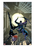 Marvel Adventures Super Heroes 17 Cover: Black Widow and Hawkeye Jumping Posters by Barry Kitson