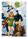 X-Men 1: 20th Anniversary Edition: Marvel Girl, Cyclops, Professor X, Beast, Angel, and Iceman Posters by Jim Lee