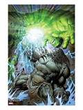 Incredible Hulk 611 Cover: Skaar and Hulk Fighting and Smashing Prints by Paul Pelletier