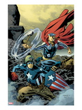 Free Comic Book Day 2011 (Thor The Mighty Avenger) 1 Cover: Captain America and Thor Prints by Chris Samnee
