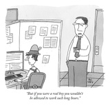 "But if you were a real boy you wouldn't be allowed to work such long hour - New Yorker Cartoon Premium Giclee Print by Peter C. Vey