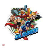 Marvel Super Hero Squad Badge: Squadies! Falcon, Ms. Marvel, Captain America, and Thor Flying Prints