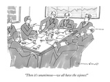 "Then it's unanimous—we all have the cojones!" - New Yorker Cartoon Premium Giclee Print by Michael Crawford