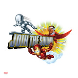 Marvel Super Hero Squad Badge: Join the Squad! Iron Man, Falcon, and Silver Surfer Flying Affiches