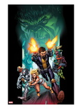 Incredible Hulks: Enigma Force 1 Cover: Arcturus Rann, Princess Marionette, Carl, and Bug Running Posters by Carlo Pagulayan