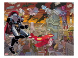 Avengers 4: Thor and Galactus Flying and Fighting Kunstdrucke von John Romita Jr.