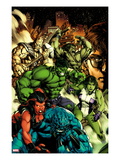 Incredible Hulk 612 Cover: A-Bomb, Red She-Hulk, She-Hulk, Hulk, Skaar, and Bruce Banner Standing Art by Carlo Pagulayan