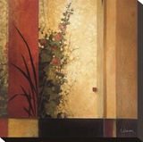 Hollyhock Garden Stretched Canvas Print by Don Li-Leger