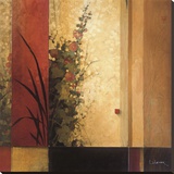Hollyhock Garden Stretched Canvas Print by Don Li-Leger