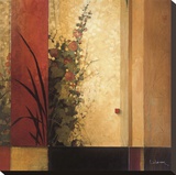 Hollyhock Garden Stretched Canvas Print by Don Li-Leger
