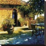 Courtyard Retreat Stretched Canvas Print by Philip Craig