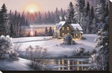 Winter Sunset Stretched Canvas Print by Dubravko Raos