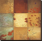 Poppy Nine Patch Stretched Canvas Print by Don Li-Leger