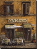 Cafe Verona Stretched Canvas Print by Malcolm Surridge