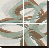 Mint Ripple Stretched Canvas Print by Ahava 