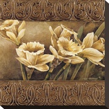 Golden Daffodils II Reproduction transférée sur toile par Linda Thompson