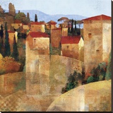 Tuscan Hillside Stretched Canvas Print by Keith Mallett