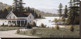 Promenade sur le lac Reproduction transférée sur toile par Bill Saunders