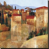 Tuscan Hillside Stretched Canvas Print by Keith Mallett